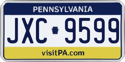 PA license plate JXC9599