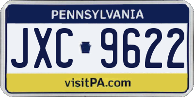 PA license plate JXC9622