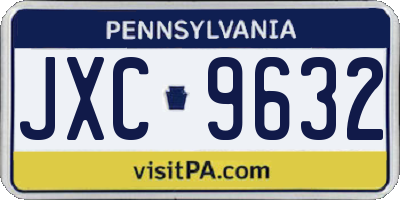 PA license plate JXC9632