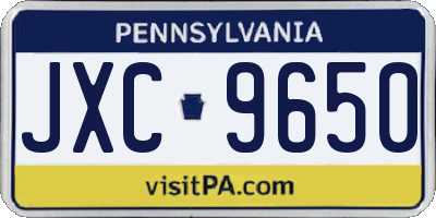 PA license plate JXC9650