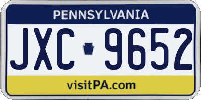 PA license plate JXC9652