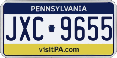 PA license plate JXC9655