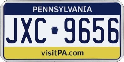 PA license plate JXC9656