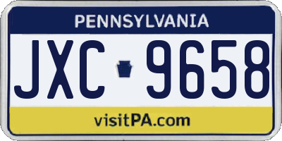 PA license plate JXC9658