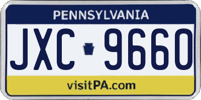 PA license plate JXC9660
