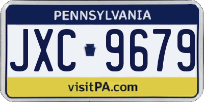 PA license plate JXC9679
