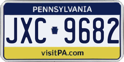 PA license plate JXC9682