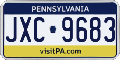PA license plate JXC9683