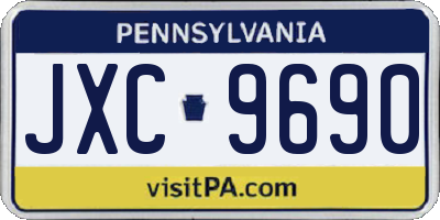 PA license plate JXC9690