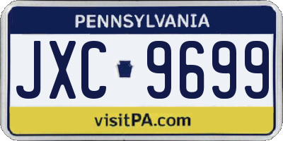 PA license plate JXC9699
