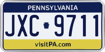 PA license plate JXC9711