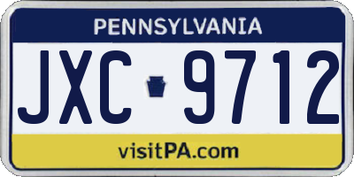 PA license plate JXC9712