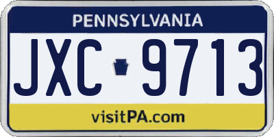 PA license plate JXC9713