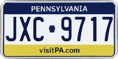 PA license plate JXC9717