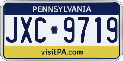 PA license plate JXC9719
