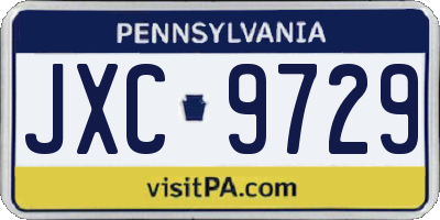 PA license plate JXC9729