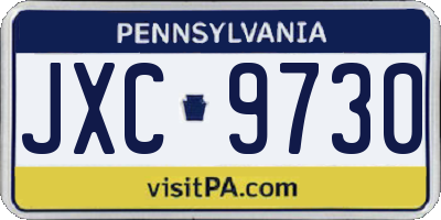 PA license plate JXC9730