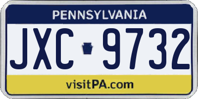 PA license plate JXC9732