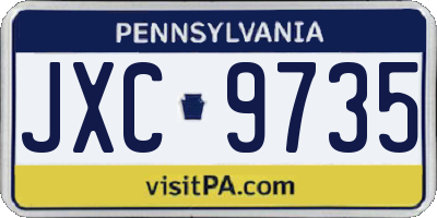 PA license plate JXC9735
