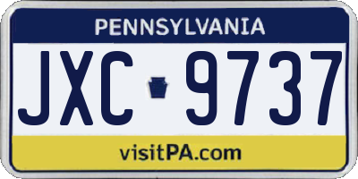 PA license plate JXC9737