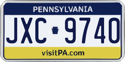 PA license plate JXC9740