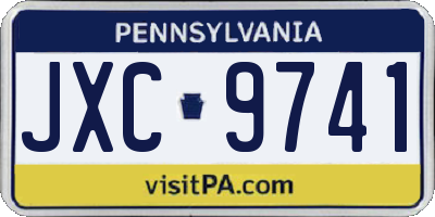 PA license plate JXC9741