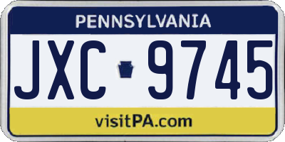 PA license plate JXC9745