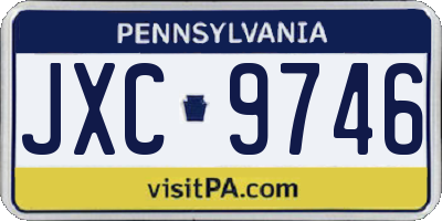 PA license plate JXC9746