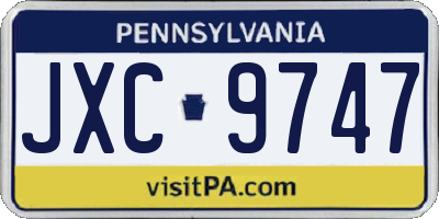 PA license plate JXC9747