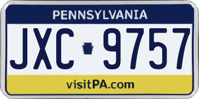PA license plate JXC9757