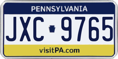 PA license plate JXC9765