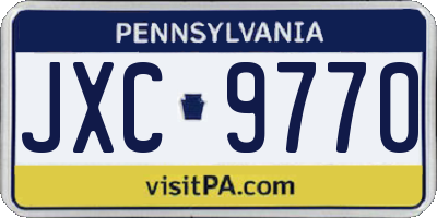 PA license plate JXC9770