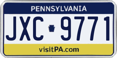 PA license plate JXC9771