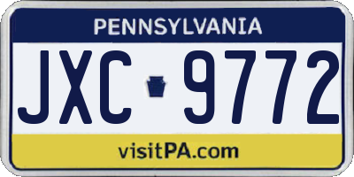 PA license plate JXC9772