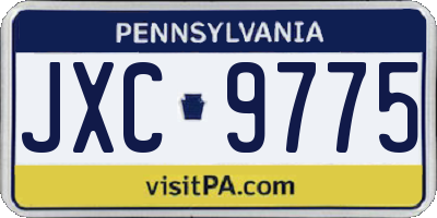 PA license plate JXC9775