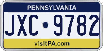 PA license plate JXC9782
