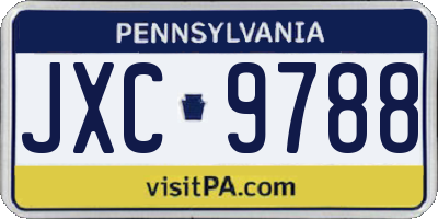 PA license plate JXC9788