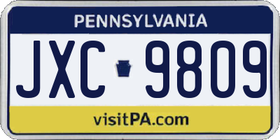 PA license plate JXC9809