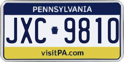 PA license plate JXC9810
