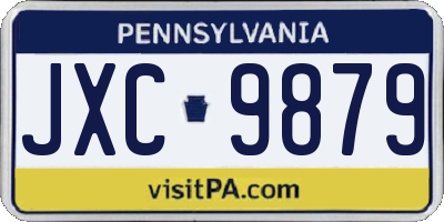 PA license plate JXC9879
