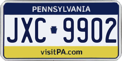 PA license plate JXC9902
