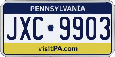 PA license plate JXC9903