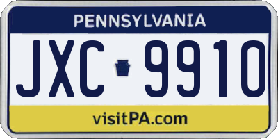PA license plate JXC9910