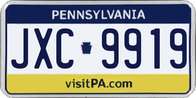 PA license plate JXC9919