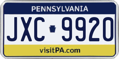 PA license plate JXC9920
