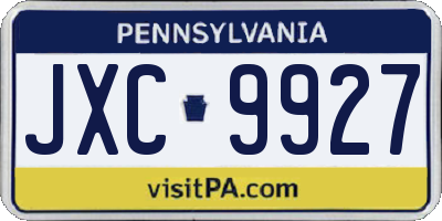 PA license plate JXC9927