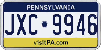 PA license plate JXC9946