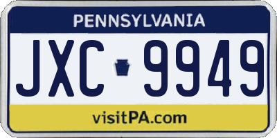 PA license plate JXC9949