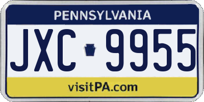 PA license plate JXC9955