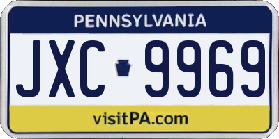PA license plate JXC9969